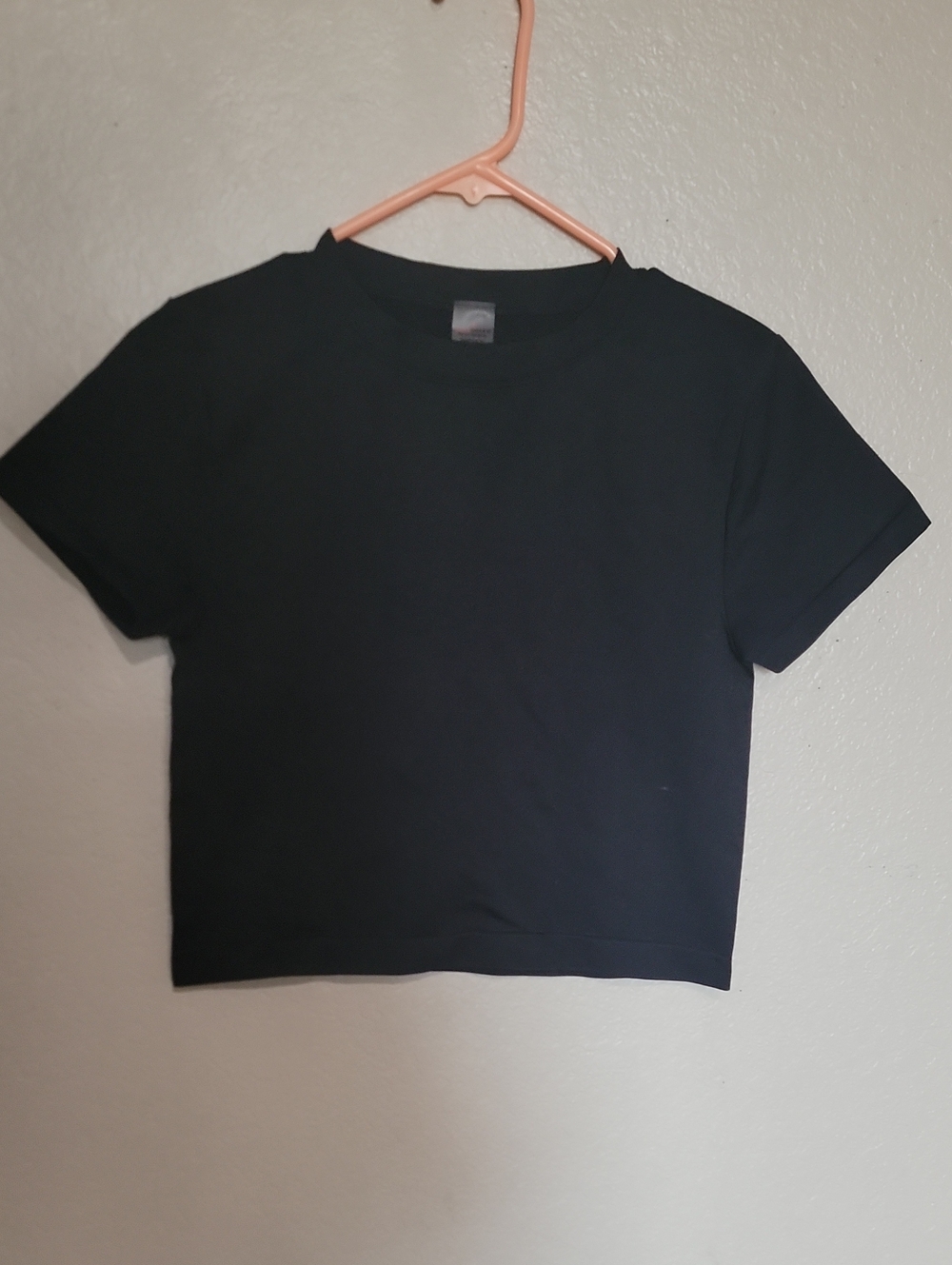 Women's Black Crewneck Crop Tee